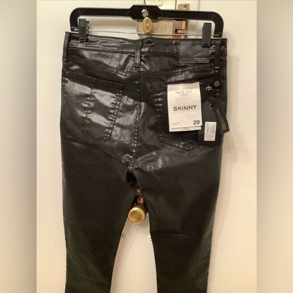 Rag & Bone Nina High Rise Women’s Skinny Jeans In Coated Black​​​​​​​ - Picture 10 of 15